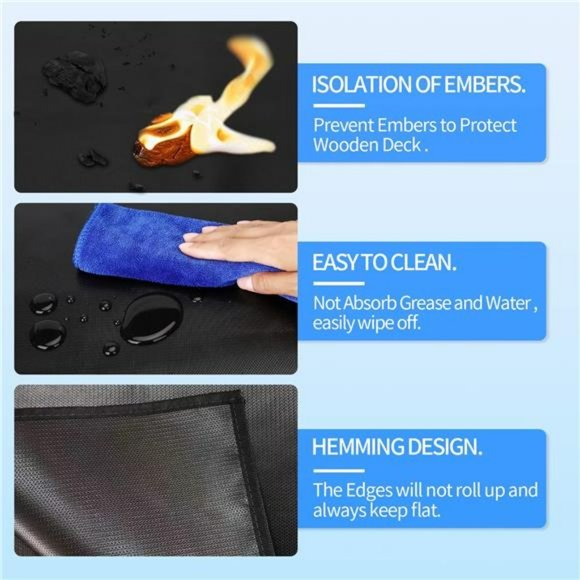 Large Under Grill Mat, Durable 40"x 65" Fireproof Grill Mats for Outdoor G - Picture 5 of 6